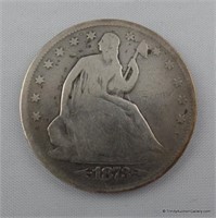 1873 Seated Liberty Silver Half Dollar Coin