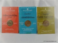 3 San Francisco Bronze Lucky Medallion Coins