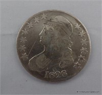 1828 Caped Bust Silver Half Dollar Coin