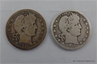 1916 and 1916-D Barber Silver Quarter Coins