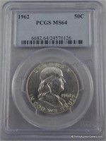 1962 Franklin MS-64 Silver Half Dollar Coin
