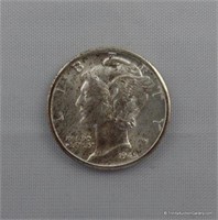 1945-D Mercury Unc. Silver Dime Coin