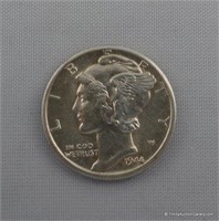 1944-D Mercury Unc. Silver Dime Coin