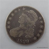 1829 Caped Bust Silver Half Dollar Coin