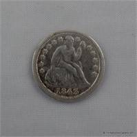 1843 Seated Liberty Silver Dime Coin