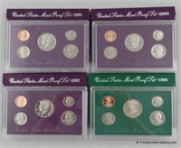 1991 1992 1993 1994 U S Mint Proof Coin Sets