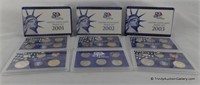 2001 2002 2003 10pc. U S Mint Proof Coin Sets