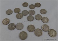 20 Assorted Date 1913-1938 Buffalo Nickel Coins