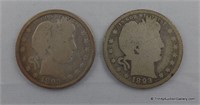 1893 and 1893-O Barber Silver Quarter Coins