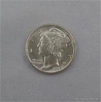1942-D Mercury Unc. Silver Dime Coin