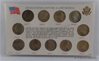 1942-1945 Jefferson 35% Silver War Nickel Set
