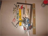 Square/ assorted levels/ pliers/ wrenches