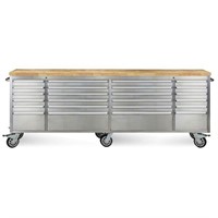 NEW 96" STAINLESS STEEL TOOL BENCH WITH TOOLS