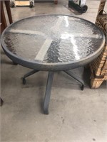Glass patio side table
