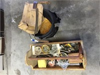 tool bucket, nail apron, tool box, level