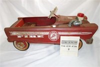 1960'S CITY FIRE DEPT. CHIEF PEDAL CAR W/BELL AND