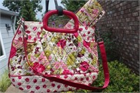 Vera Bradley floral/patent tote with wallet