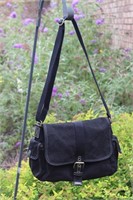 FOSSIL black canvas messenger bag