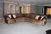 3-piece Brown Leather Sectional Sofa