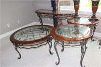 Glass & Wood Living Room Accent tables - 4 pieces