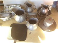 Vintage Cast iron, aluminum pitchers & More