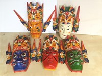 Vintage Asian wooden masks