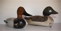 2 Vintage Wooden Duck Decoys