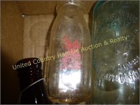 Box of 4 vintage bottles