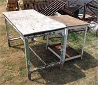 Lot, 2 steel tables/stands, 60" and 32"
