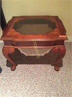 Wood Glass Centre Side Table