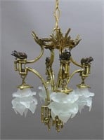 Gilt & Patinated Chinoiserie Chandelier