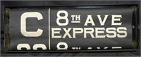 Original NYC Subway 8th Ave Line Sign