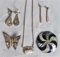 Abalone Shell & Silver Jewelry Collection