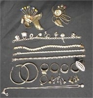 Silver & Rhinestone Jewelry Assortment