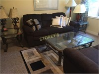 3 Piece Glass Top Coffee & End Table Set