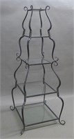 Wrought Iron and Glass Tiered Display/ Etagere