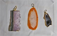 Selection of 3 Stone / Crystal Pendants