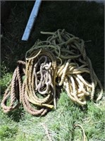 Large qty of nylon & hemp rope