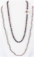 Jewelry Black Pearl Necklaces w/ Sterling Clasps