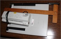 paper cutter & T square, 9" hot laminator