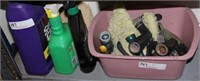 car wash supplies: soap, nozzles, mitt