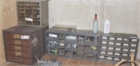 4 multi drawer cabinets of hardware & fasteners