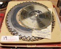3 used 10" carbide blades & 2 others