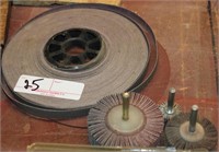 Roll of sanding belt and 3 drill sanders