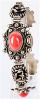 Jewelry Vintage Sterling Silver Coral Bracelet