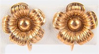 Jewelry 10k Yellow Gold Flower Twist Back Earrings