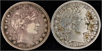 Coin 1897 & 1911-D Barber Silver Half-Dollars