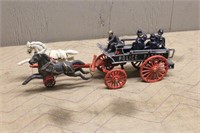CAST IRON POLICE HORSE AND BUGGY WITH POLICE MEN