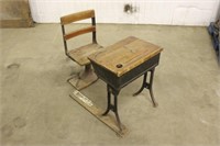VINTAGE SCHOOL DESK WITH CHAIR