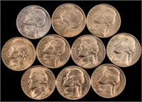 Coin (10) 1950-D Jefferson Nickels Gem BU